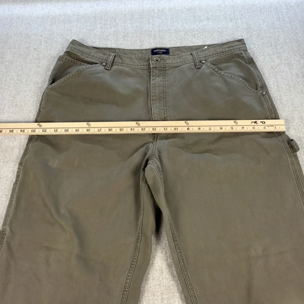 Vtg Dockers Khakis Carpenter Pants‎ Mens 38 X 32 Olive Utility Canvas Belt Loop